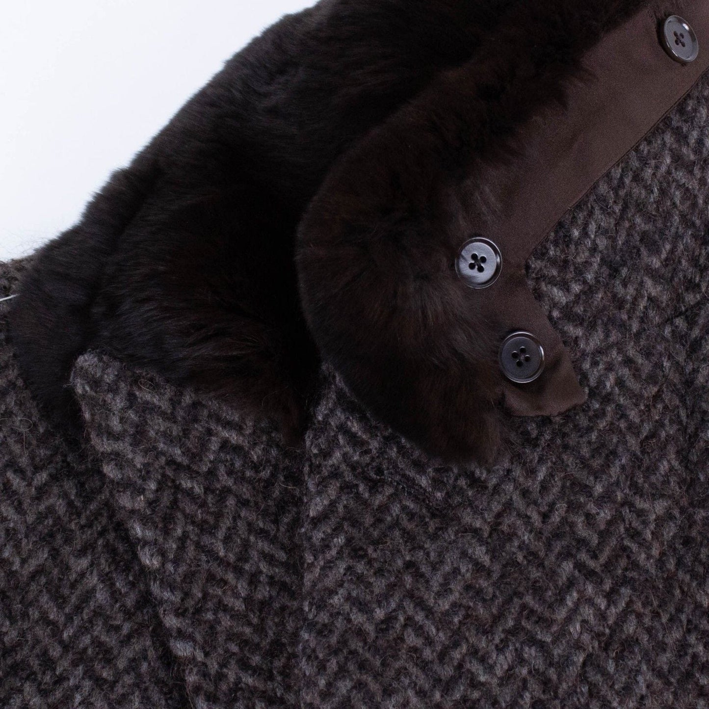 Brown Twill Wool/Alpaca Overcoat