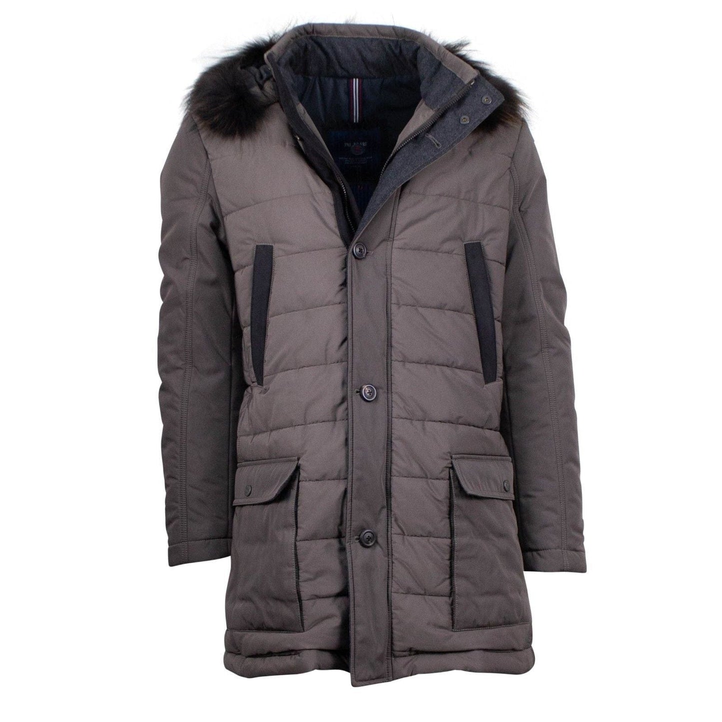 Brown Quilted Parka Coat