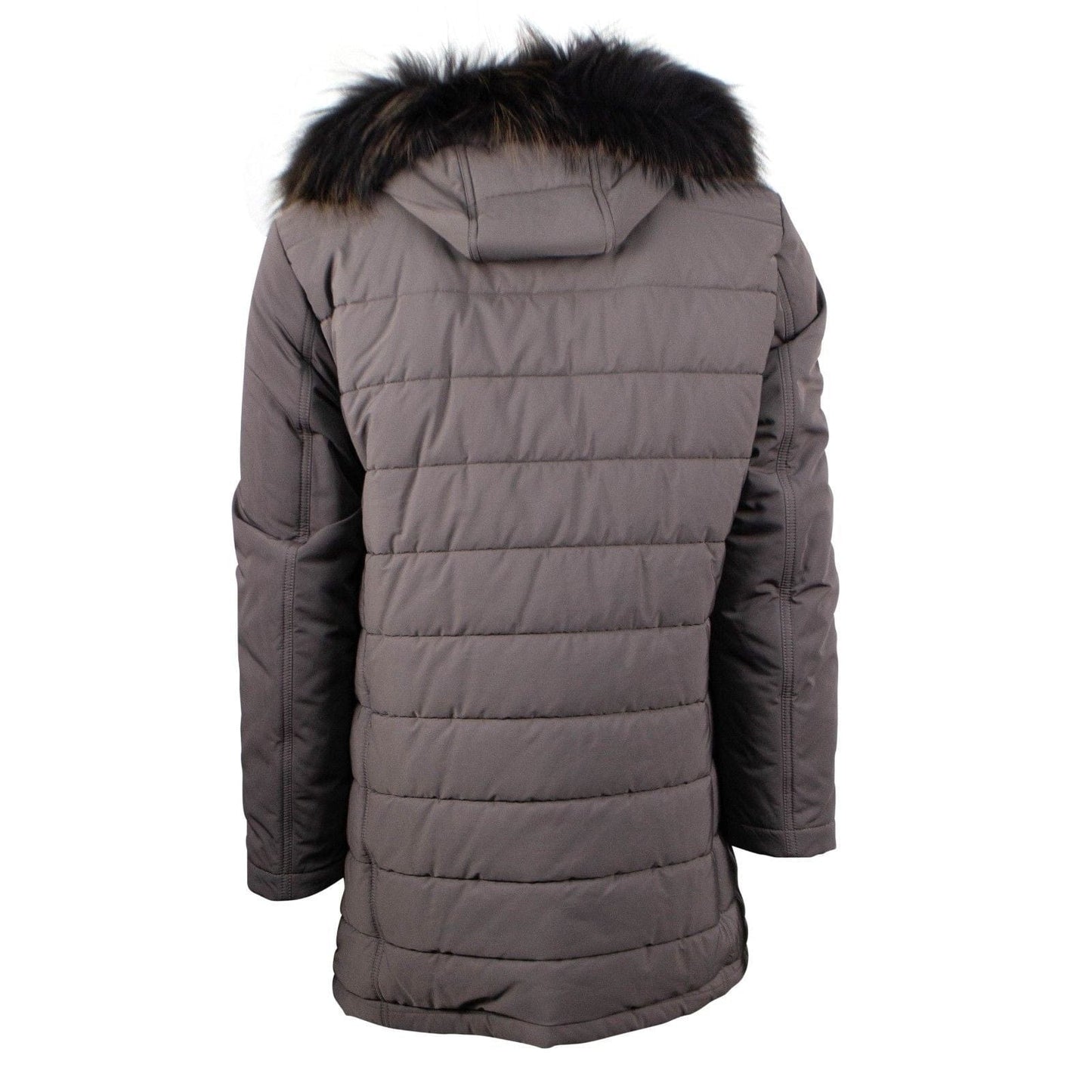 Brown Quilted Parka Coat