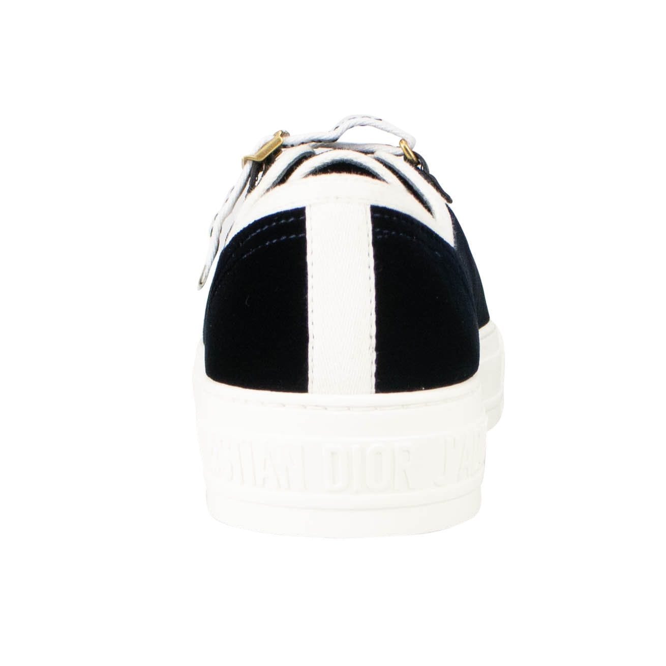 Velvet "Walk'N'Dior" Lace Up Sneakers - Deep Blue