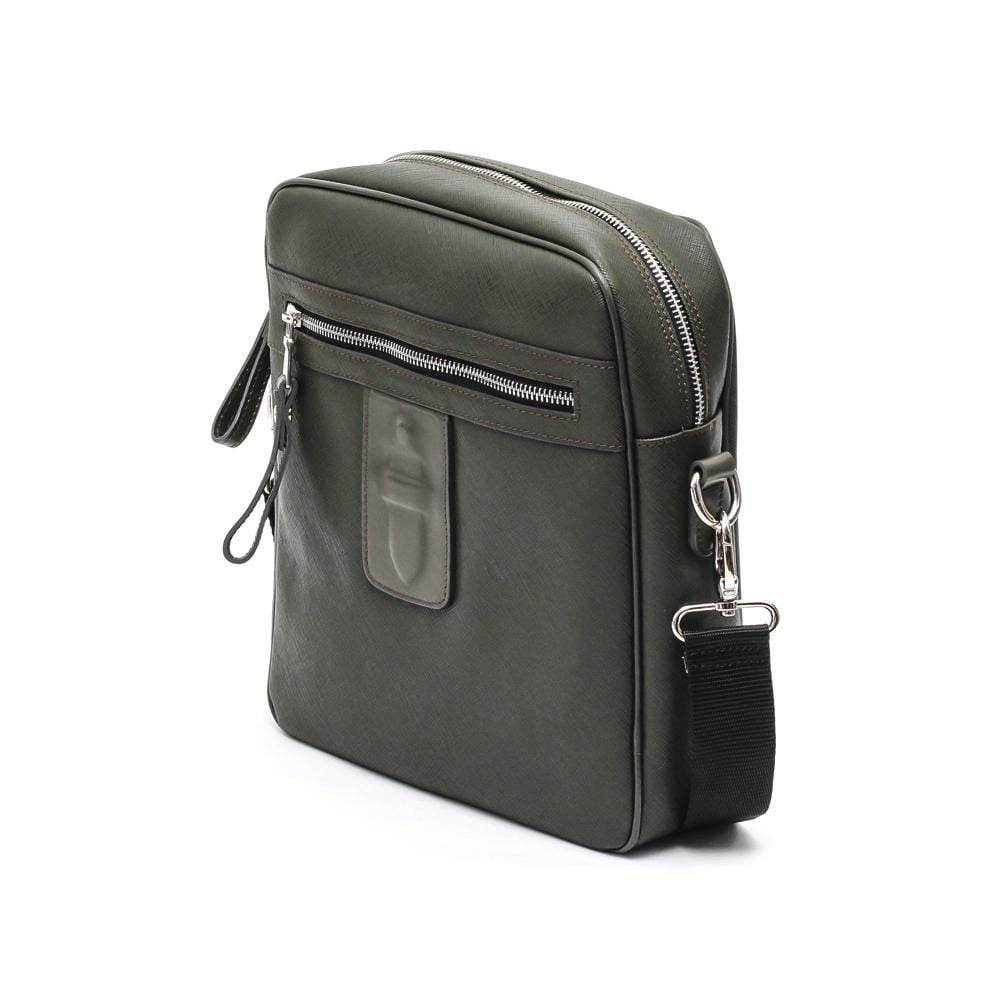 Saffiano Leather Cross Body Messenger Bag - Green