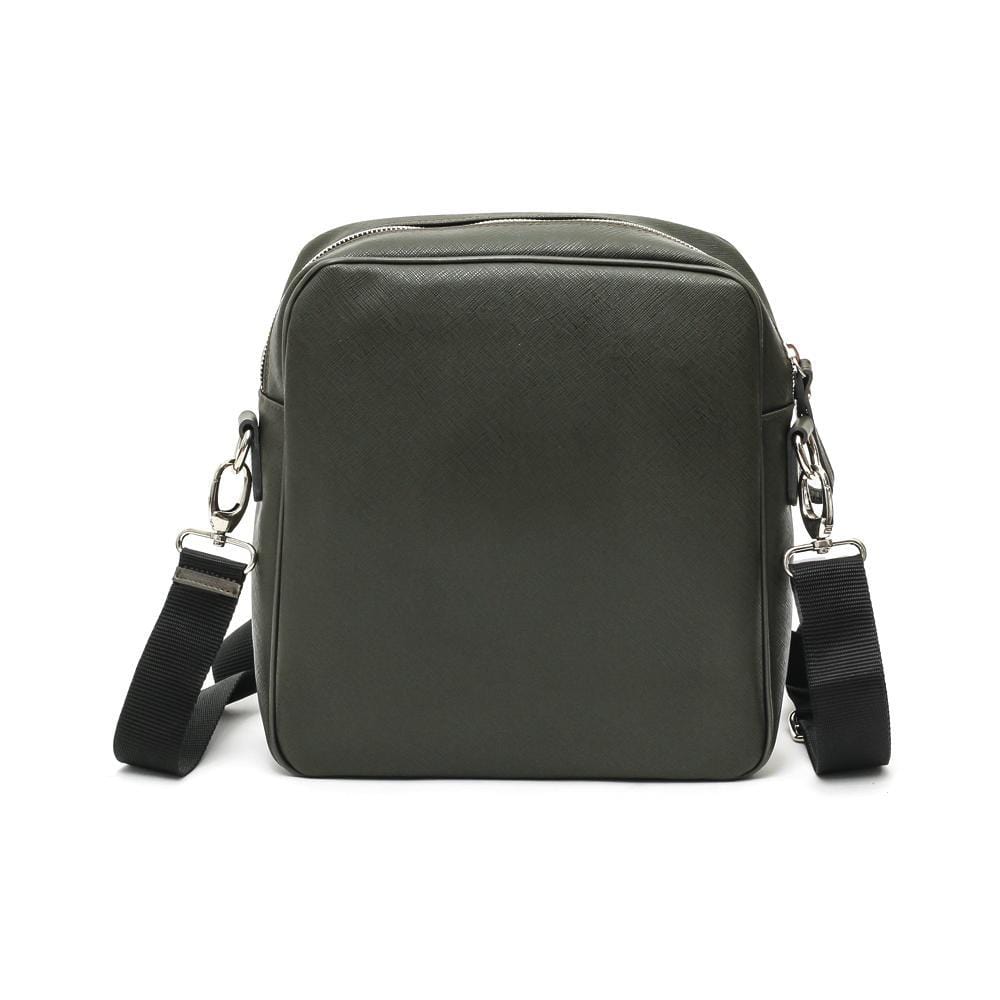 Saffiano Leather Cross Body Messenger Bag - Green