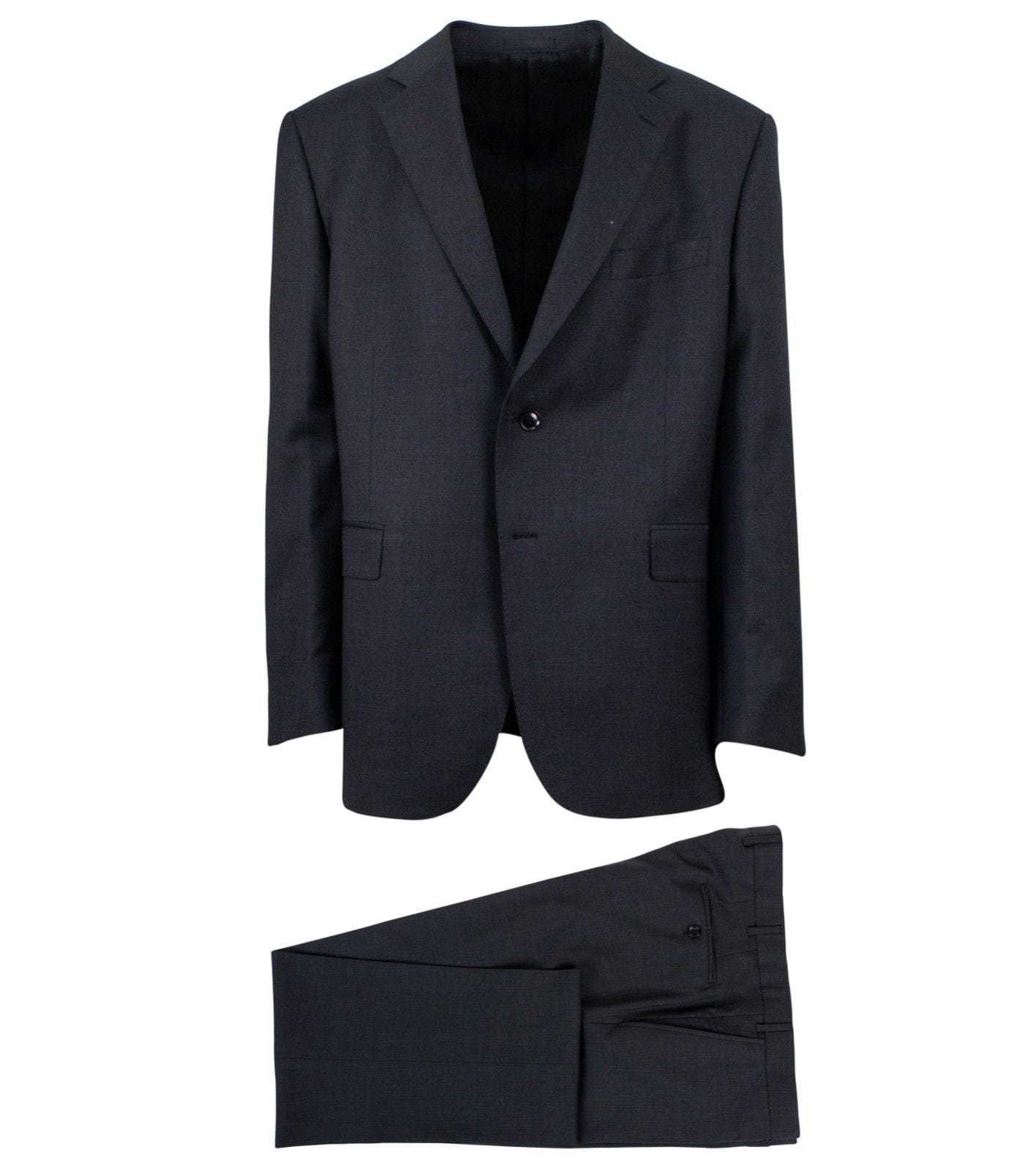 Drop 4 Wool Two Button Suit - Charcoal Gray
