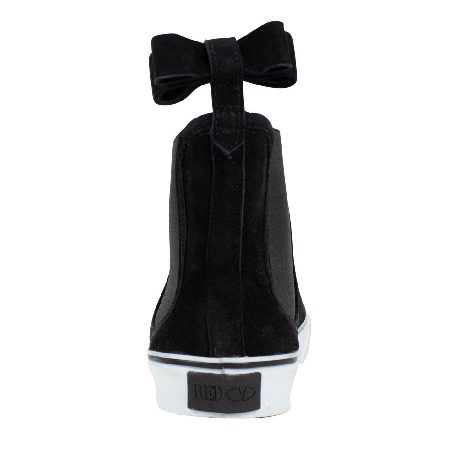 Black With Bow High Top Suede Sneakers