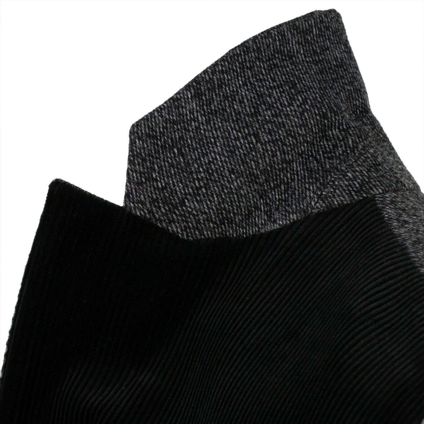 V Cut Studded Melange Long Coat - Gray
