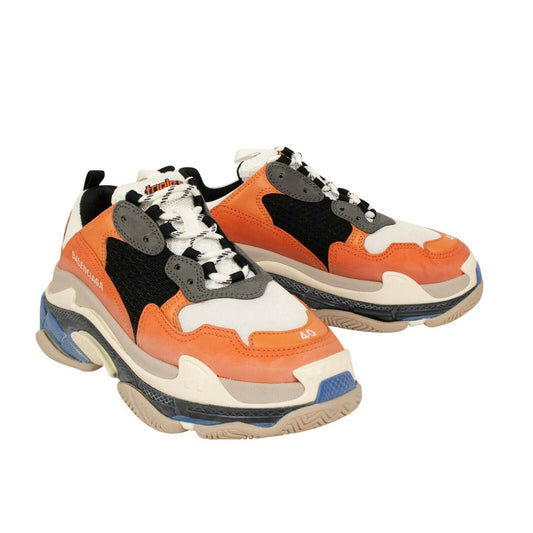 Women's Triple S Multi Material Chunky Sneakers - Orange