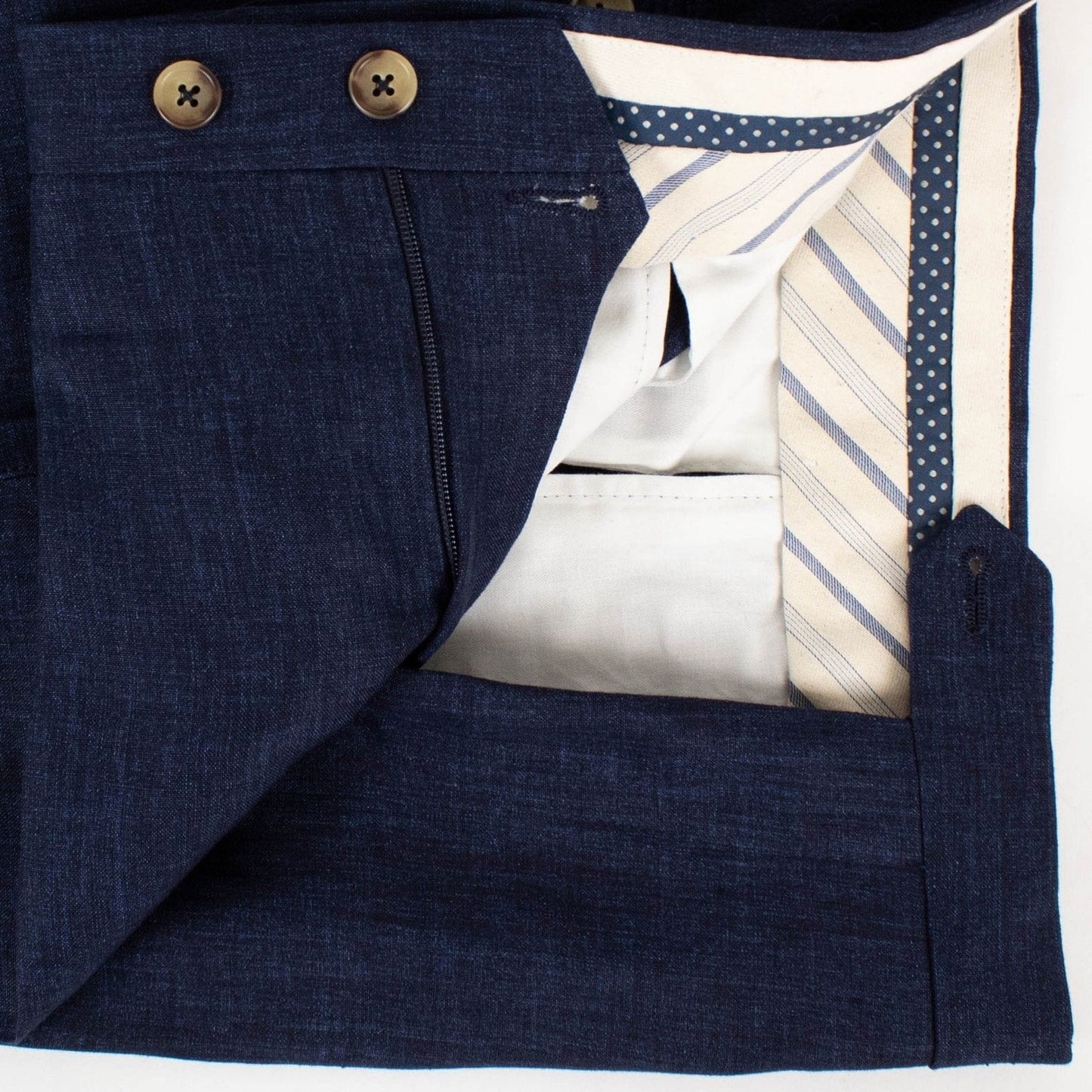 Blue Linen Dress Pants
