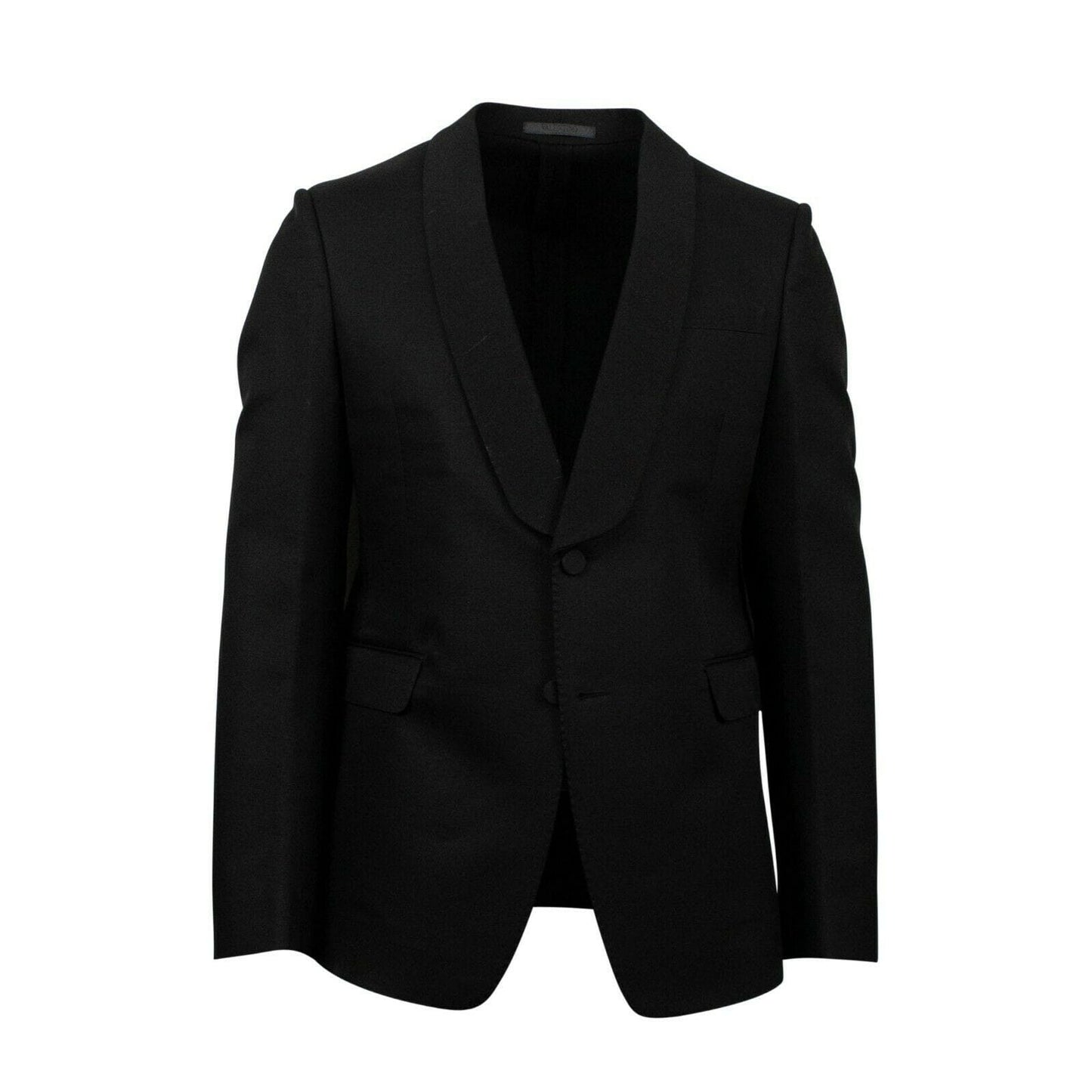 Wool Blend Tuxedo Suit - Black
