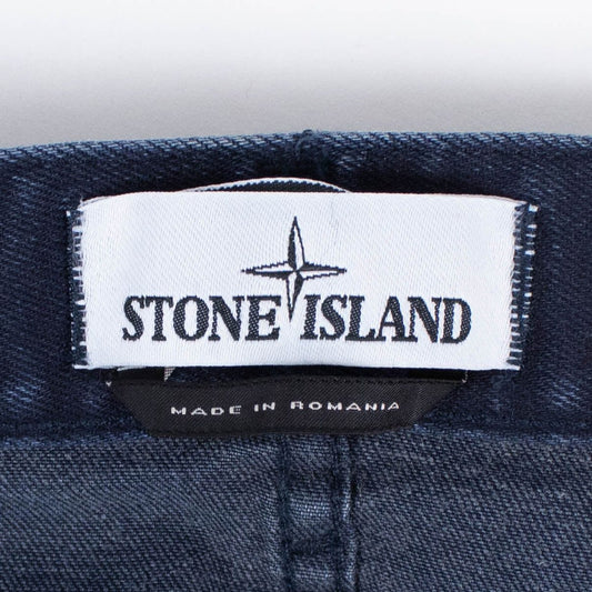 Blue Cotton Blend Denim Faded Jeans