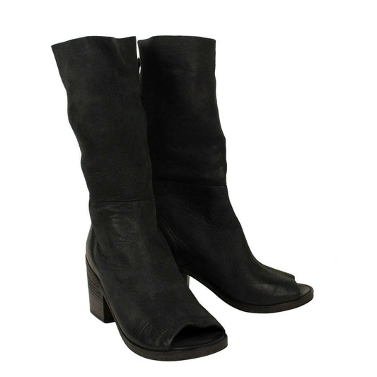 Zuccola Open Toe Leather Boots - Black