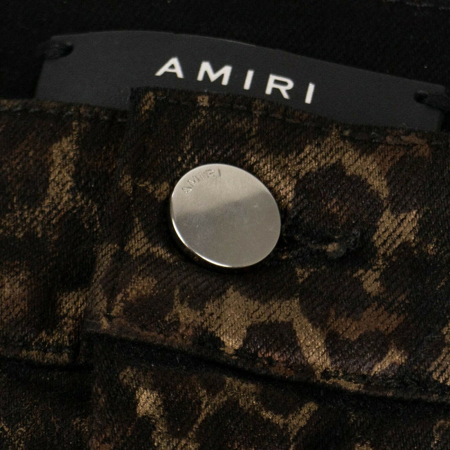 Broken Leopard Coated Jeans - Dark Leopard