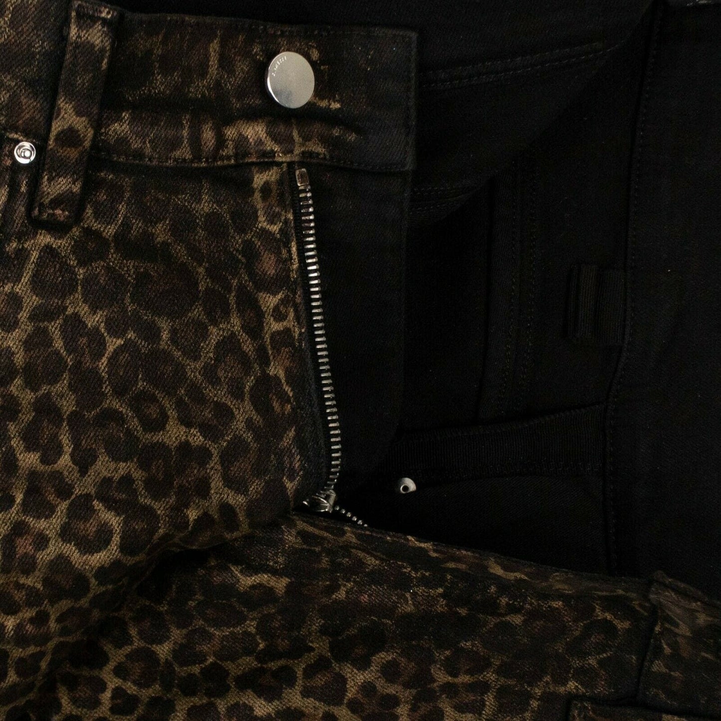 Broken Leopard Coated Jeans - Dark Leopard