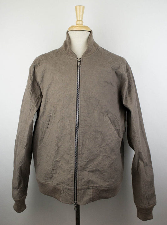 Wool Blend Bomber Jacket - Aluminum Brown