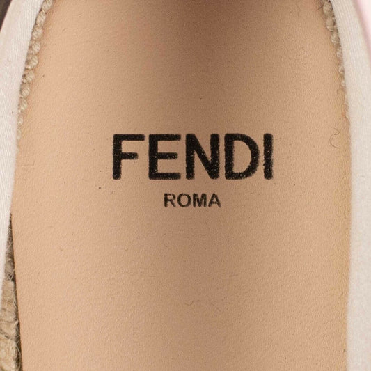 Canvas FF Espadrille Flats - Beige