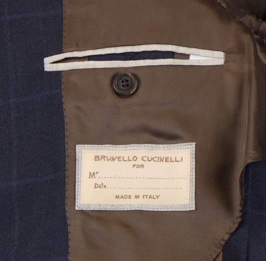 Windowpane Wool Blend 3/2 Button Sport Coat - Blue