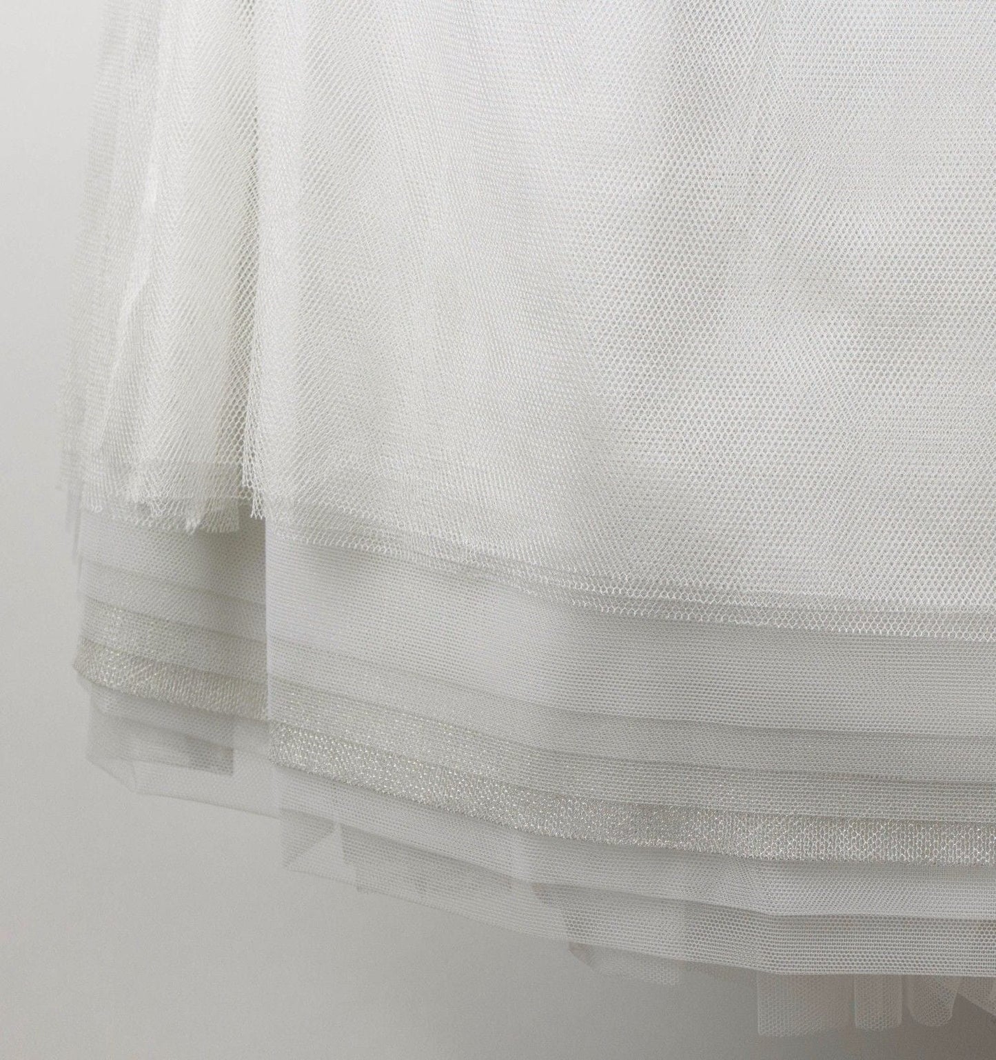 Cotton Blend Tulle Skirt Dress - Ivory
