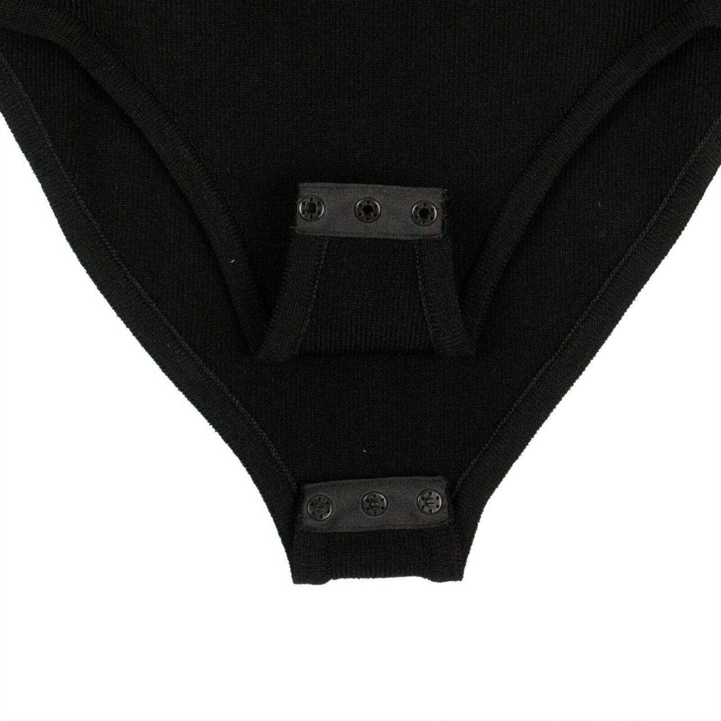 Sleeveless Knit Gold Button Bodysuit - Black