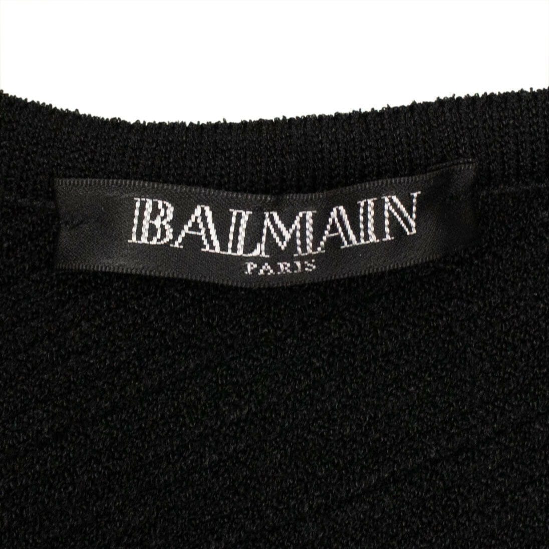 Sleeveless Knit Gold Button Bodysuit - Black