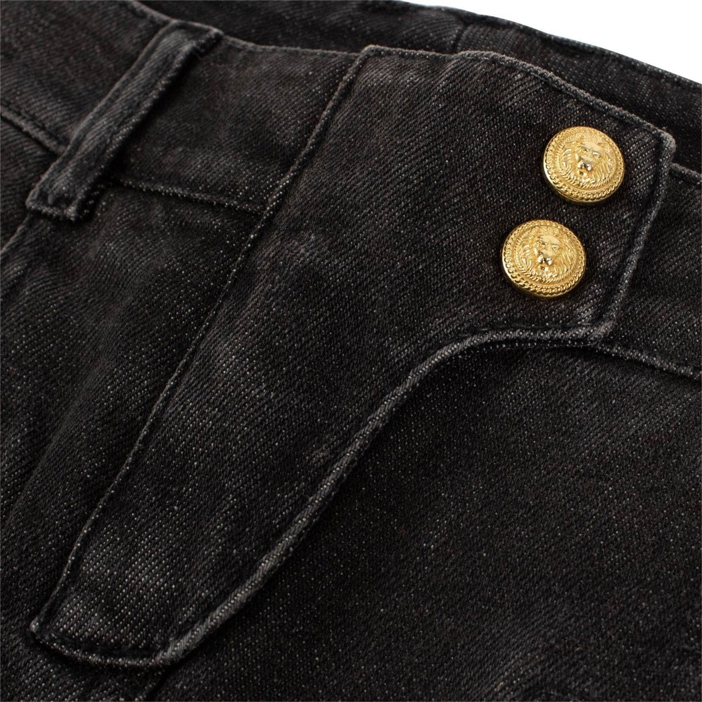 Zips Moto Biker Jeans - Gray