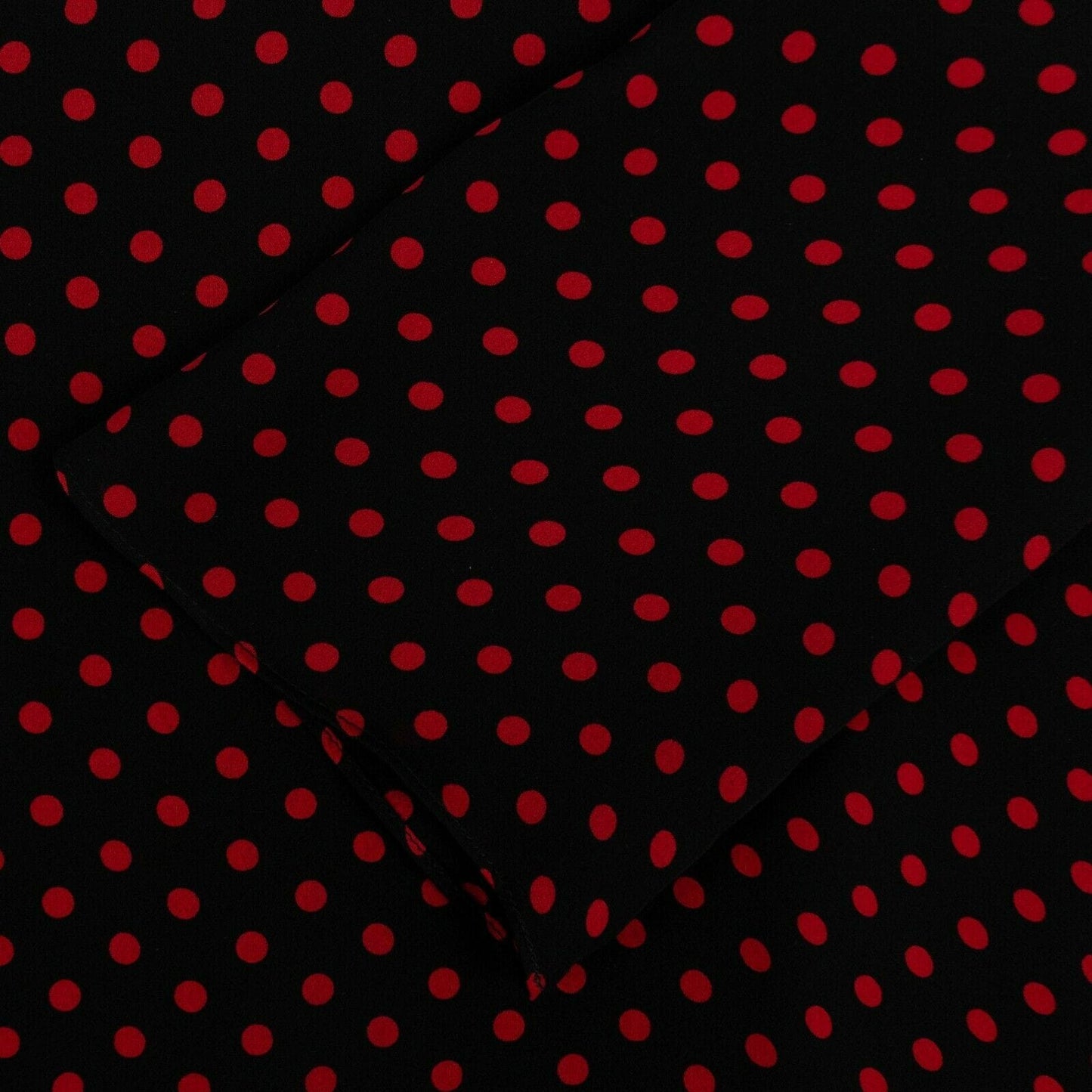 Polka Dot No Shoulder Long Sleeve Silk Dress - Black / Red