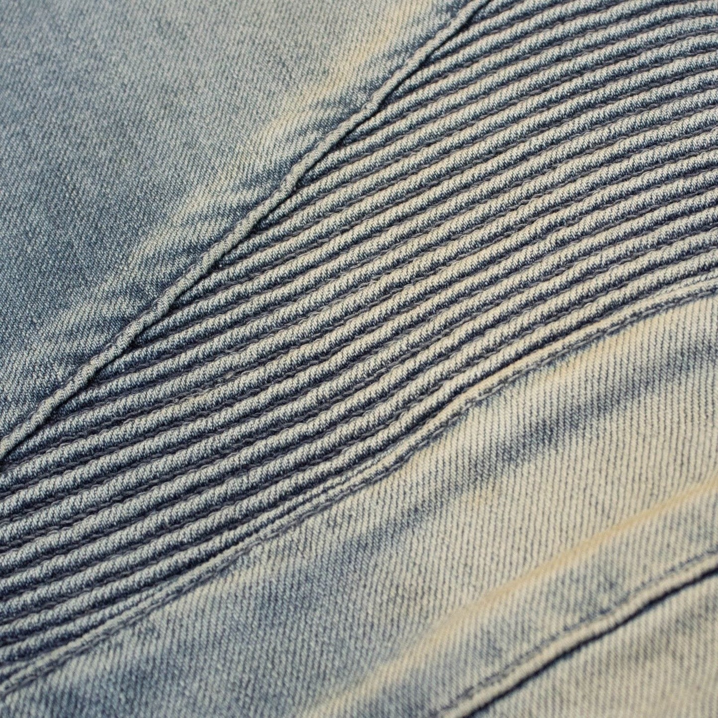 Vintage Distressed Moto Jeans - Blue