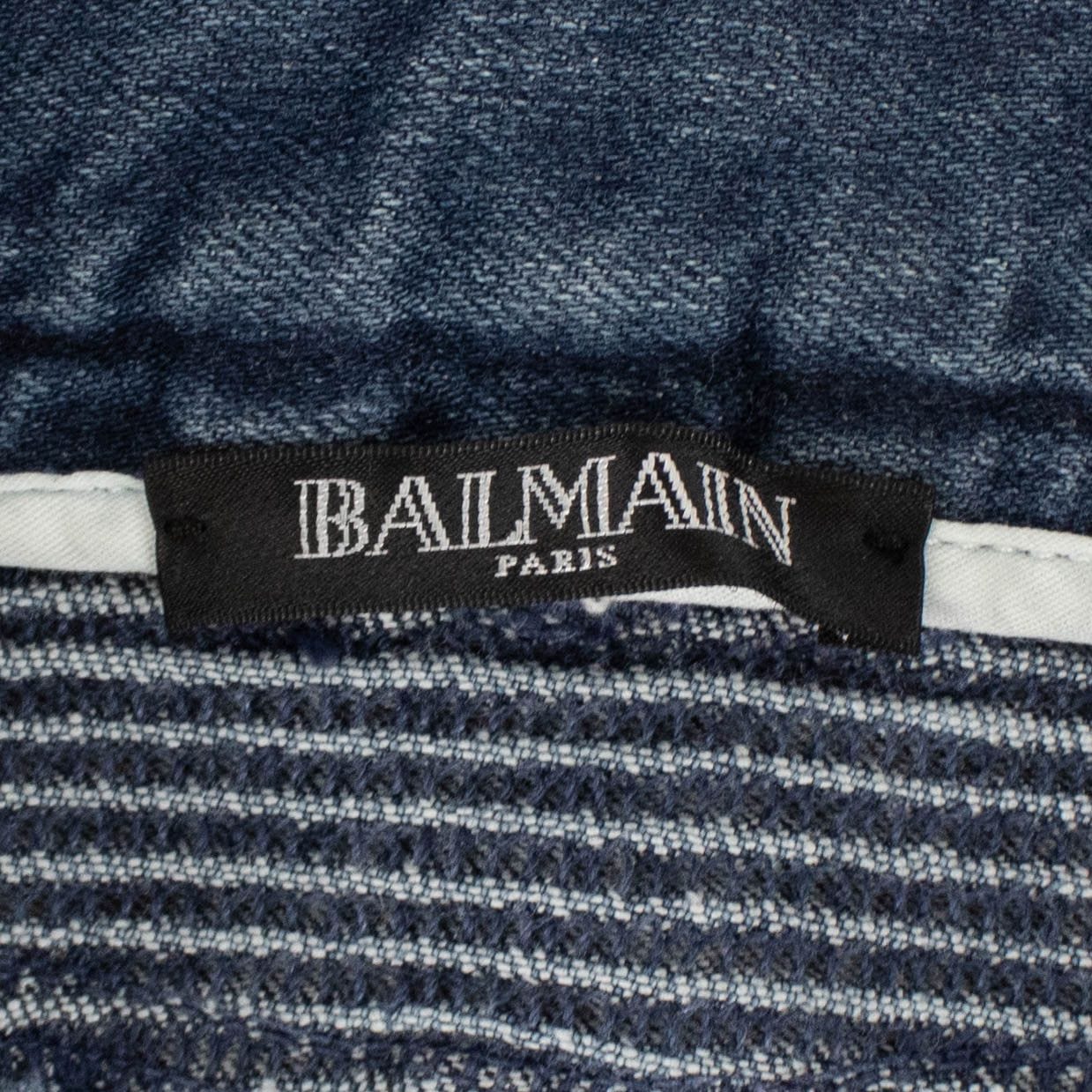 Vintage Distressed Moto Jeans - Blue