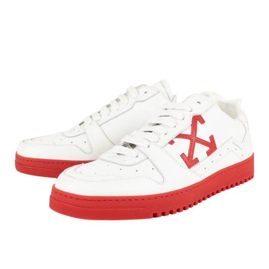X Logo Lace Up Trainer Sneakers - White / Red