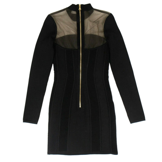 Stretch Knit Mini Dress - Black