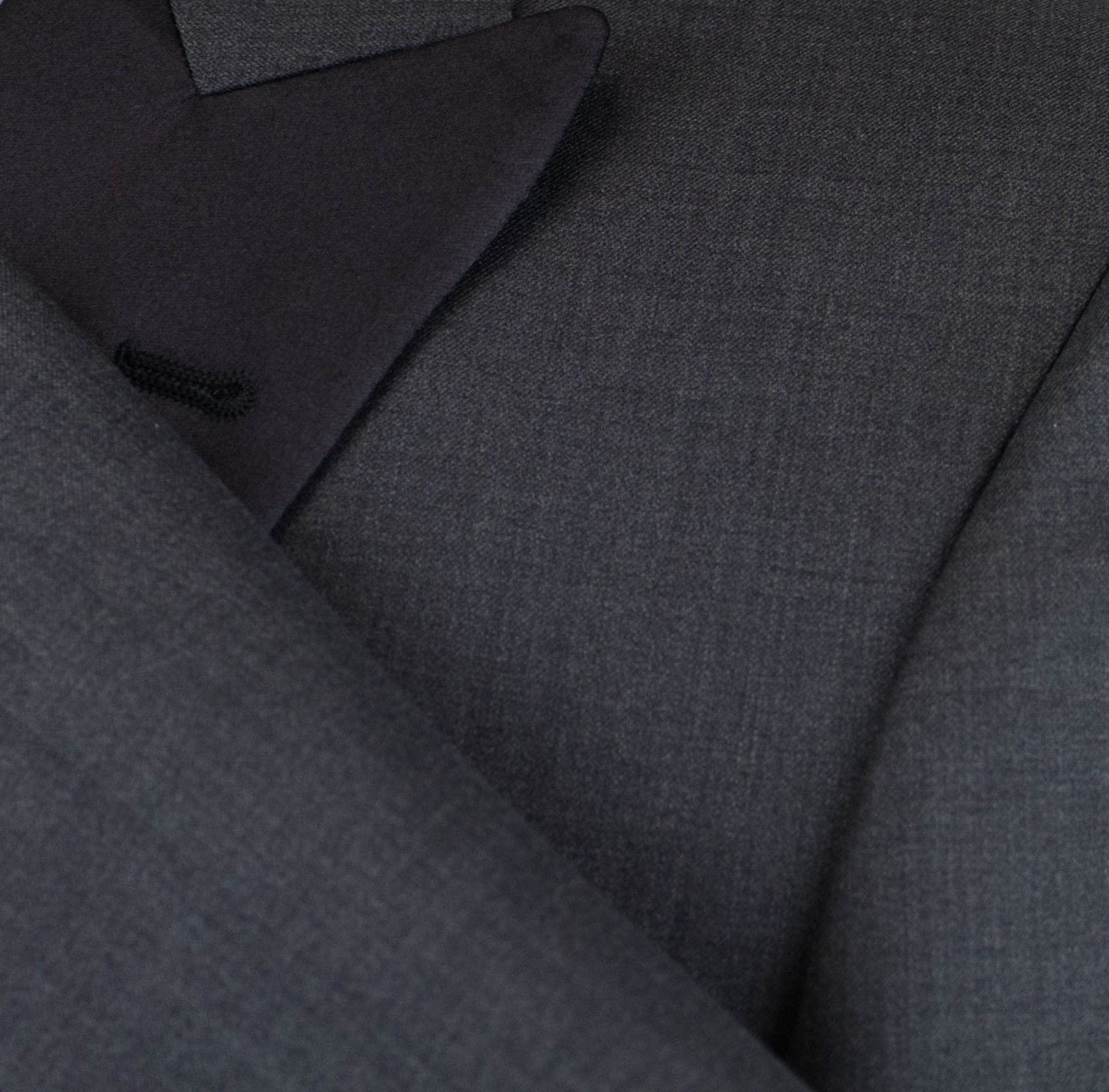 Wool & Silk Double Breasted Tuxedo Suit - Gray