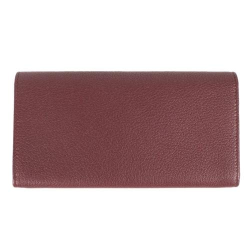 Leather Metallic Money Zip Around Clutch Wallet - Brown