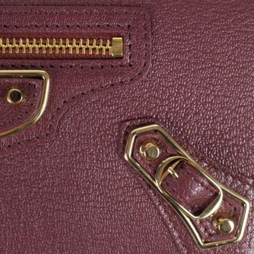 Leather Metallic Money Zip Around Clutch Wallet - Brown