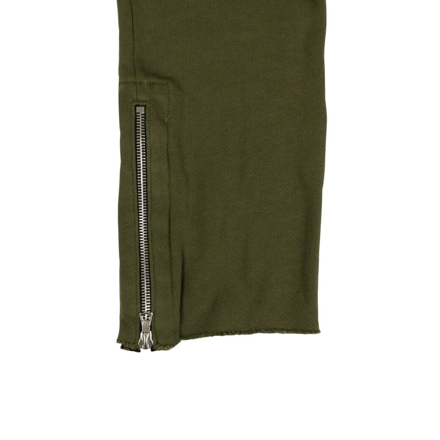 Moto Distressed Sweatpants - Olive Green