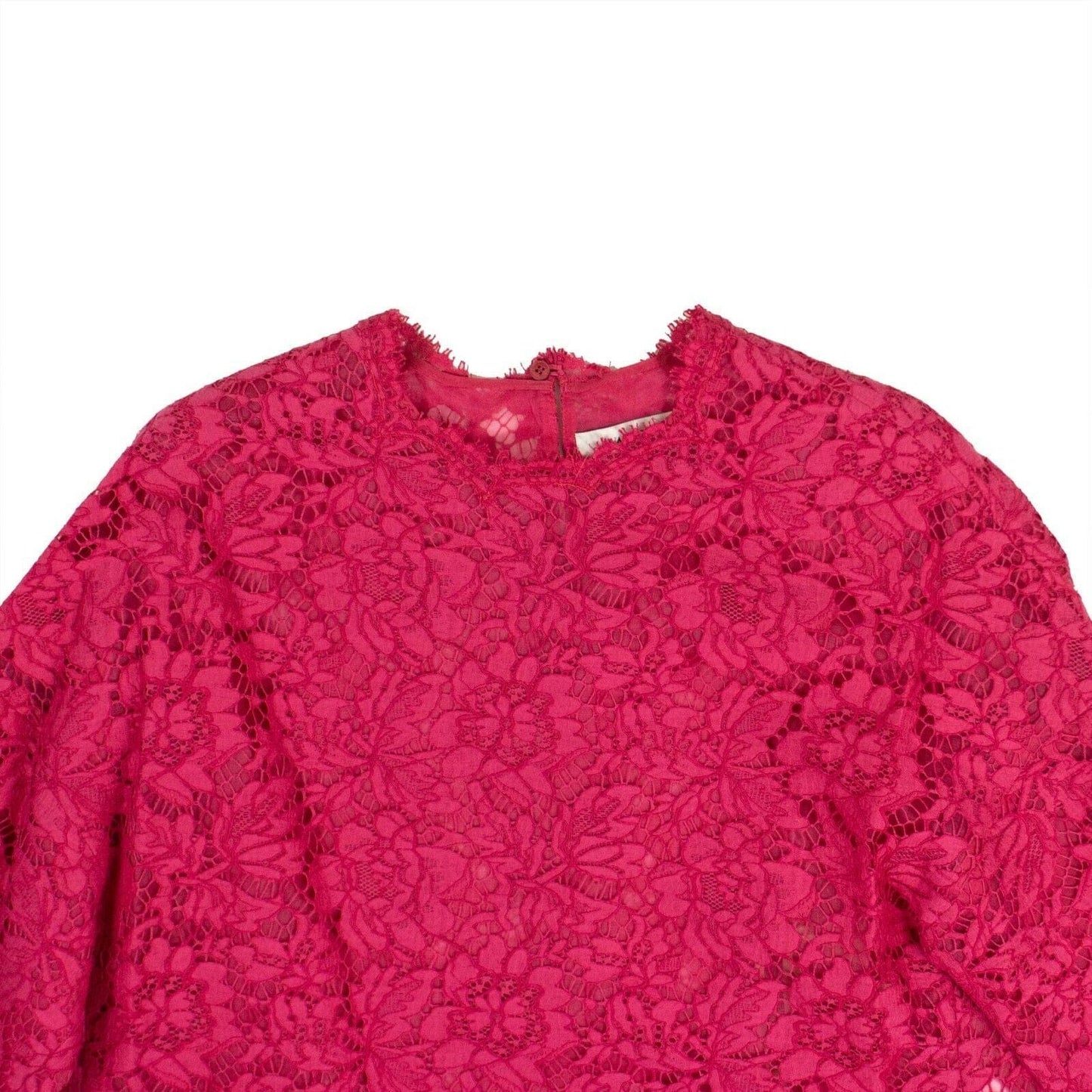 Lace Long Sleeve Floral Top - Pink