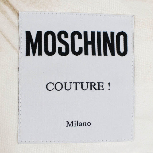 Moschino x Jeremy Scott Trompe Oeil V-Neck Mini Dress - White