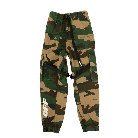 Camouflage Logo Cargo Pants - Green