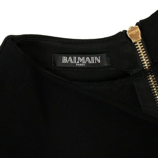 Gathered Mesh Cold Shoulder Dress - Black