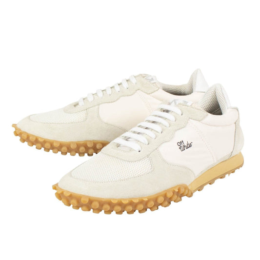 White Suede Running Sneakers