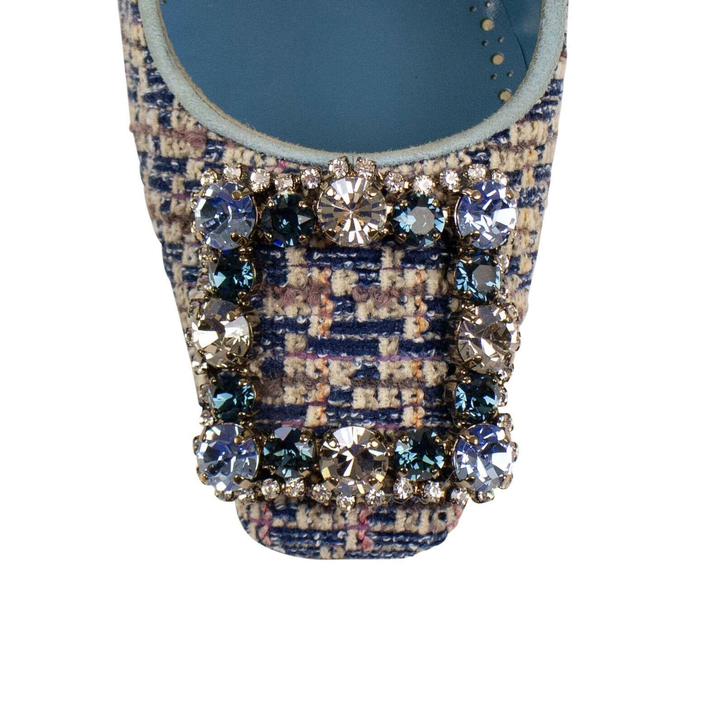 Vazza 105 Tweed Crystal Pumps - Blue