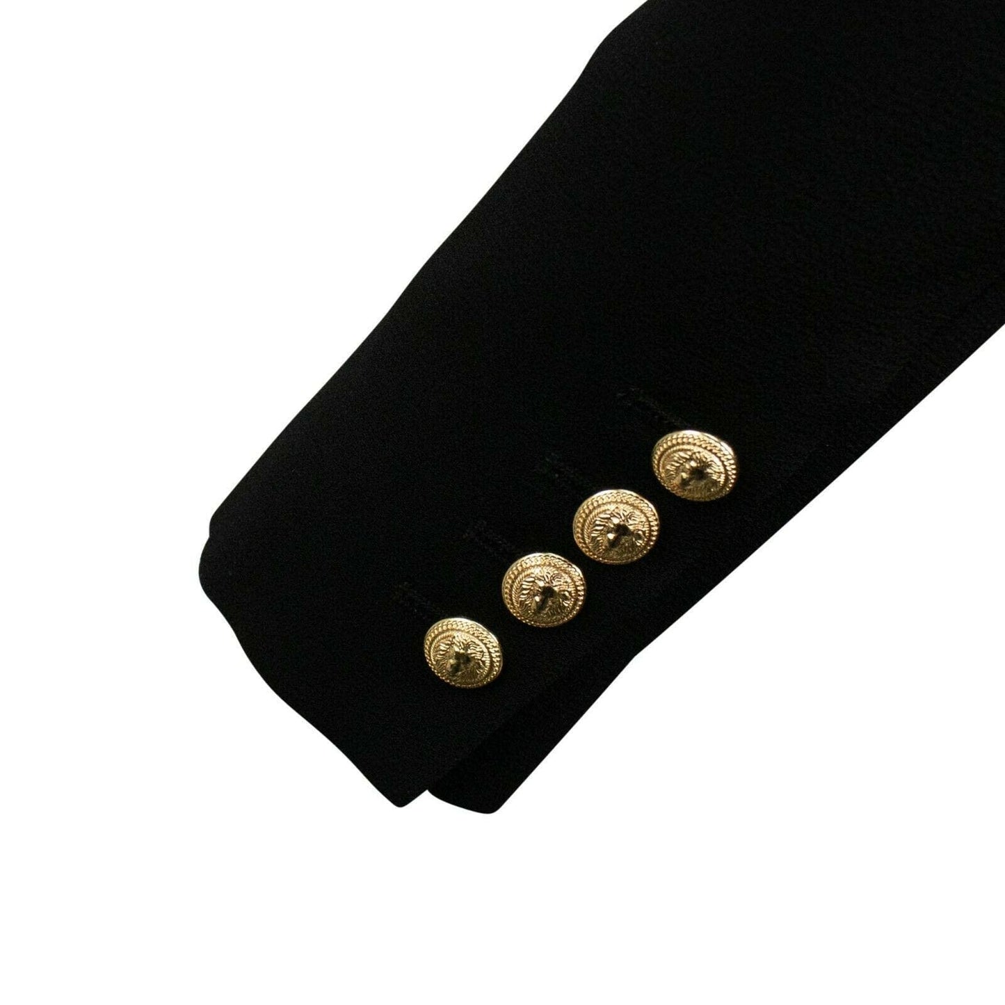 Viscose Blend Double-Breasted Blazer- Black