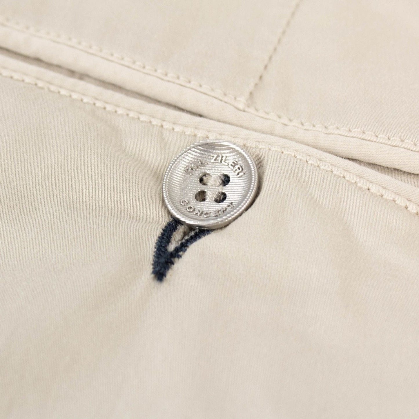 Beige Cotton Blend Pants