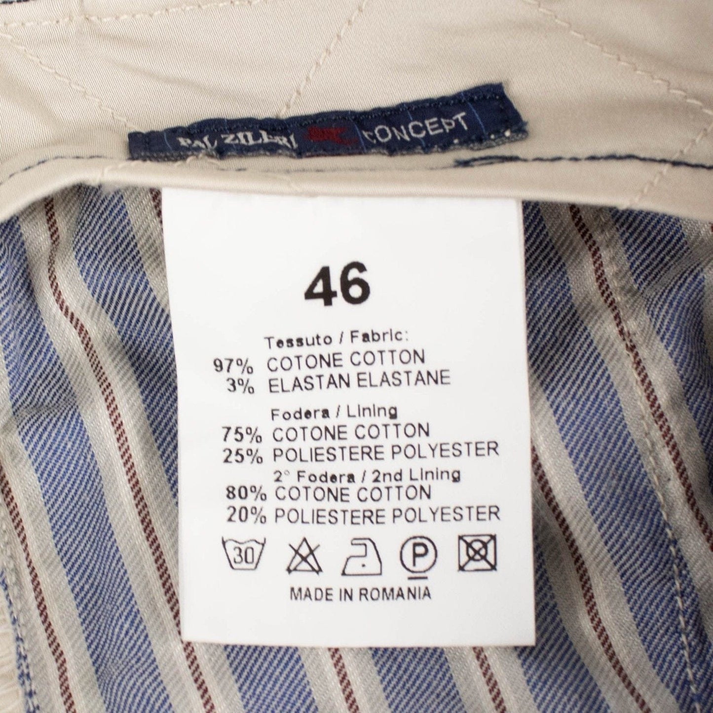 Beige Cotton Blend Pants
