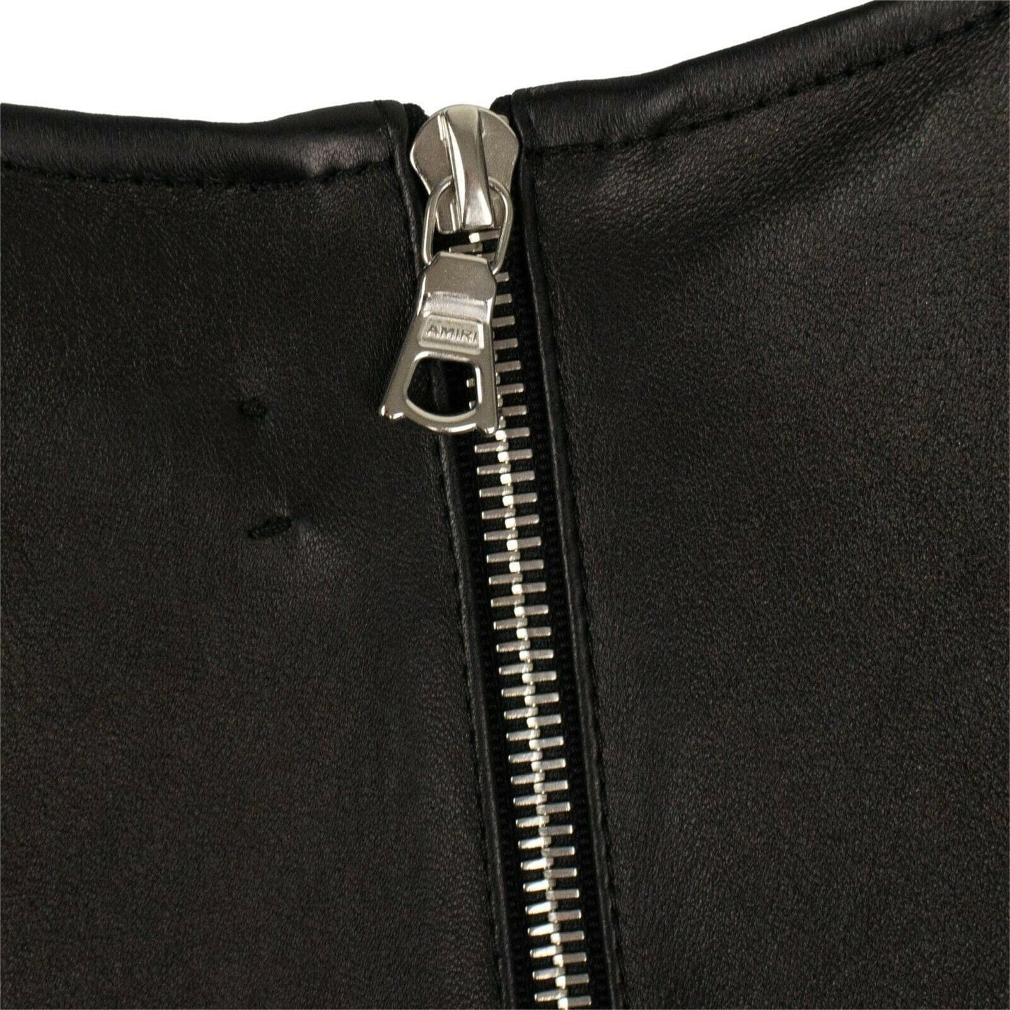 Leather Deep V-Neck Bodysuit - Black