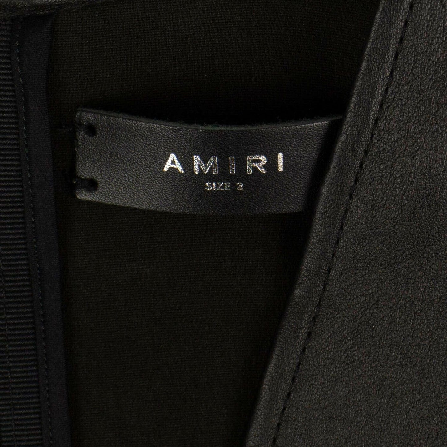 Leather Deep V-Neck Bodysuit - Black