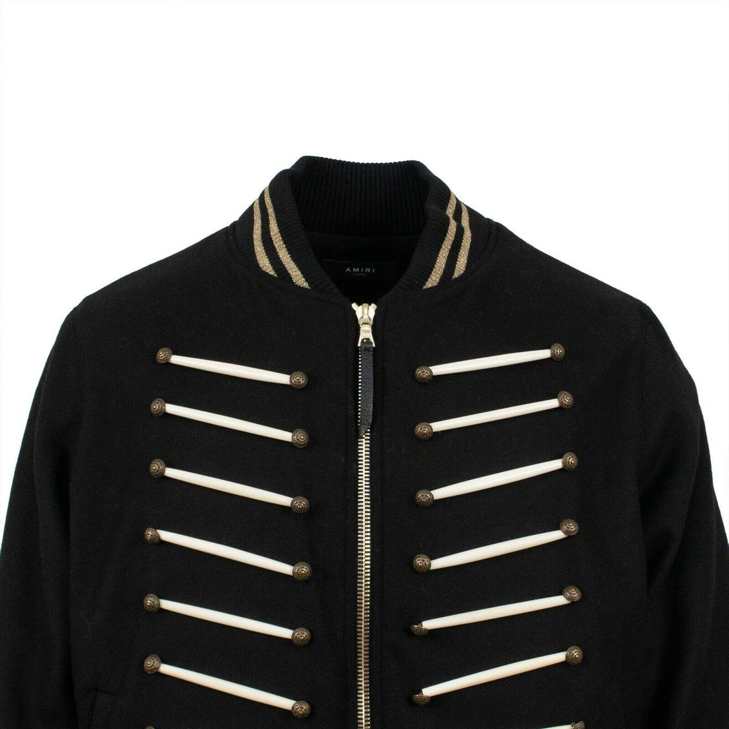 Wool-Blend "Forever" Stitched Bomber Jacket - Black