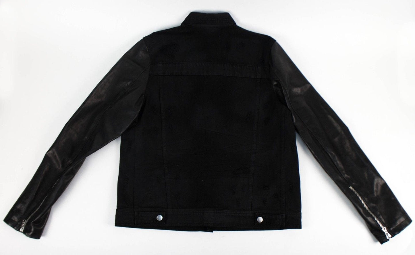 Black Denim/Leather Trucker Jacket