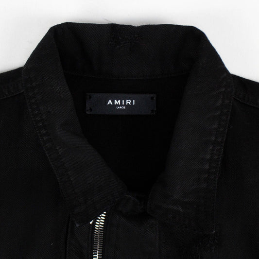 Black Denim/Leather Trucker Jacket