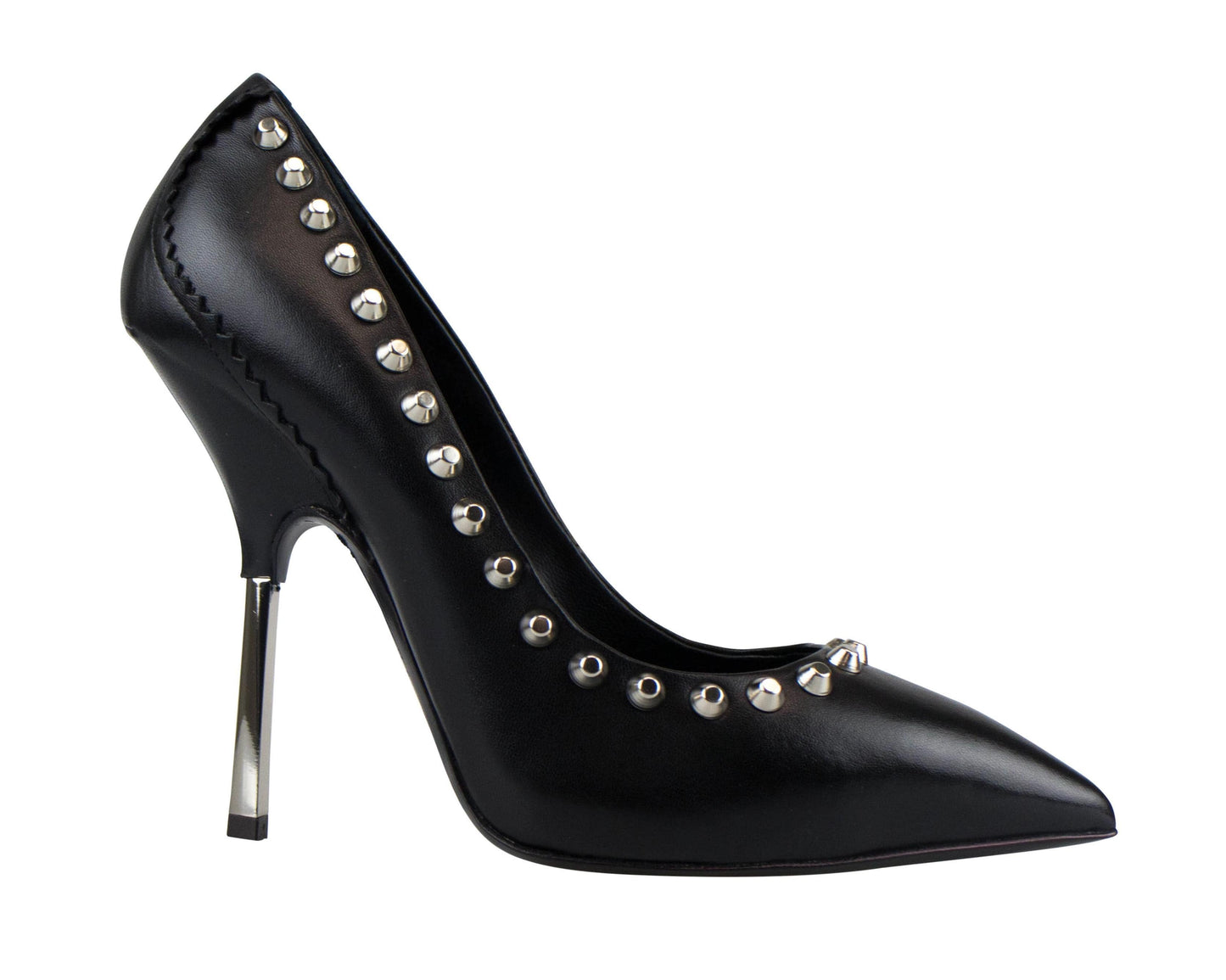 Yvette Varenne Leather Studded Pumps - Black