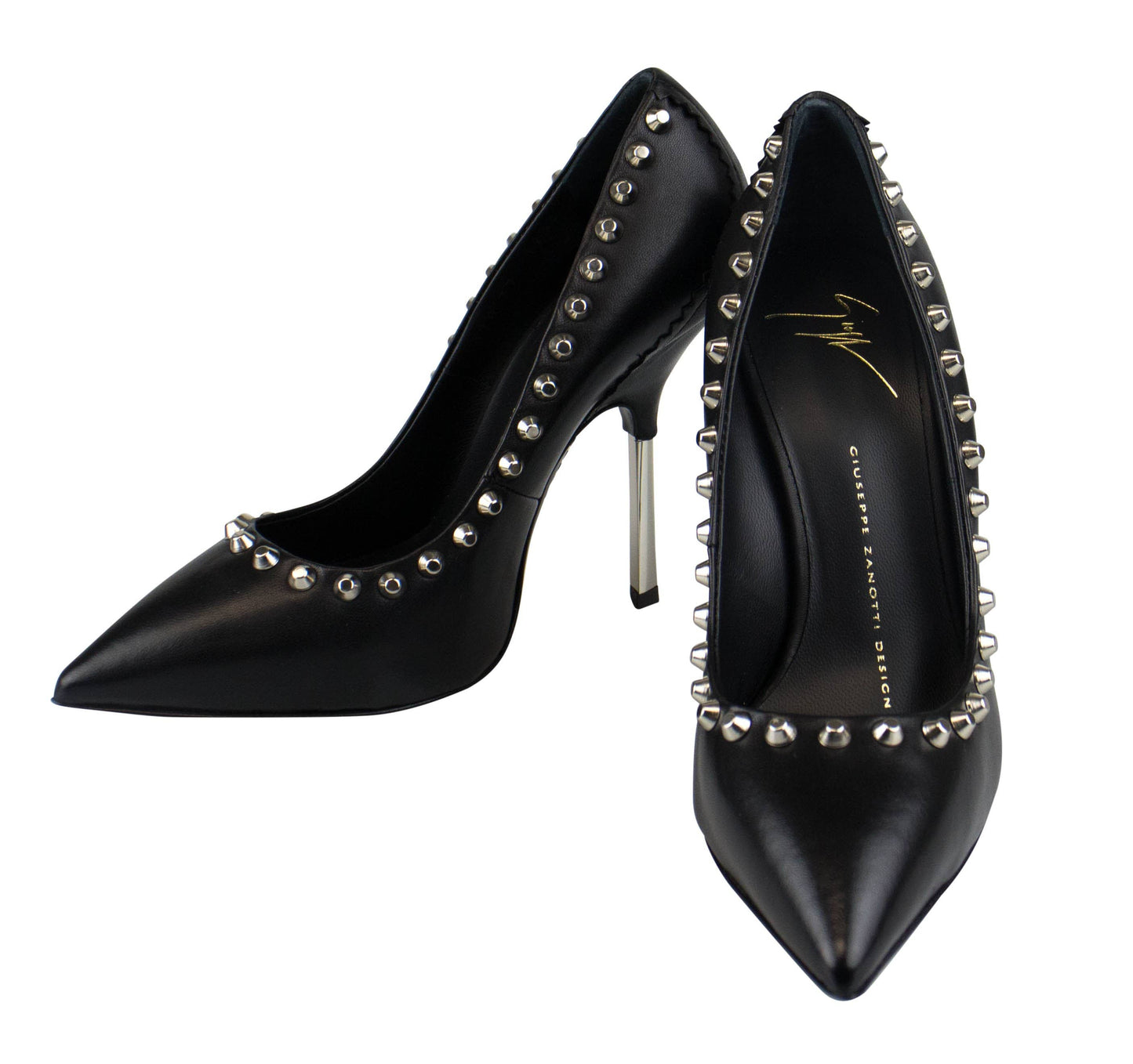 Yvette Varenne Leather Studded Pumps - Black