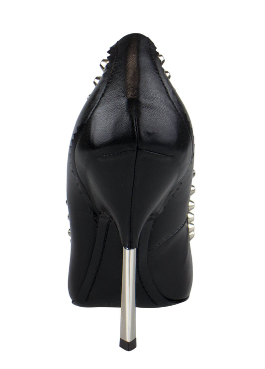 Yvette Varenne Leather Studded Pumps - Black
