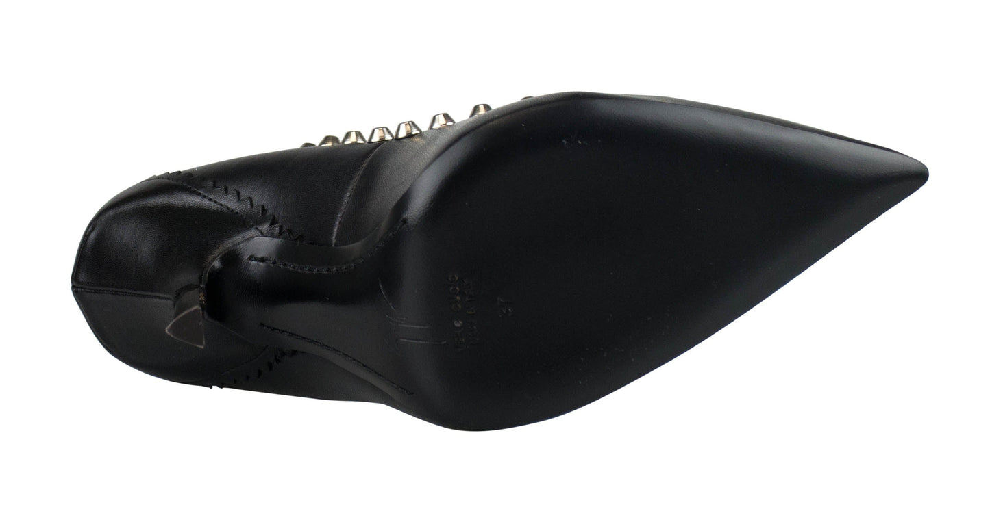 Yvette Varenne Leather Studded Pumps - Black